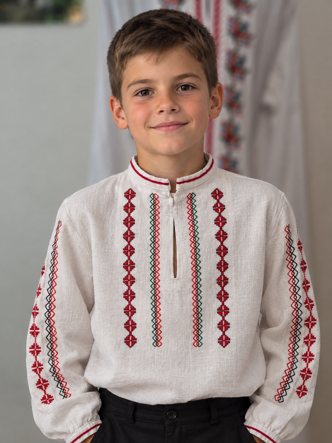 Детска риза с шевица